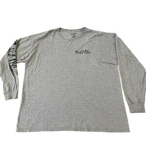 Salt Life Long Sleeve T-Shirt Men's Size XL Gray Coastal Wear Bait N Destroy